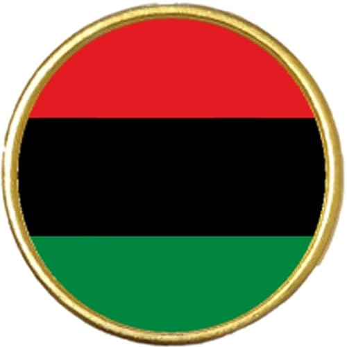 Pan-African Round Gold Colour Badge And Velvet Bag