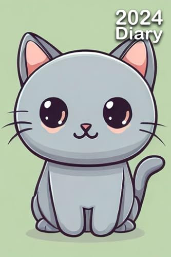 2024 Diary: Chartreux Cat | A5 Week to View Dated from Jan 2024 to Dec 2024 | Weekly Planner Agenda Personal Organiser