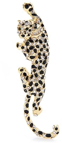 HXSCOO Grande Broche léopard d'escalade for Femmes et Hommes, Broches d'animaux en émail, Bijoux de Luxe d'hiver, Cadeau du Nouvel an