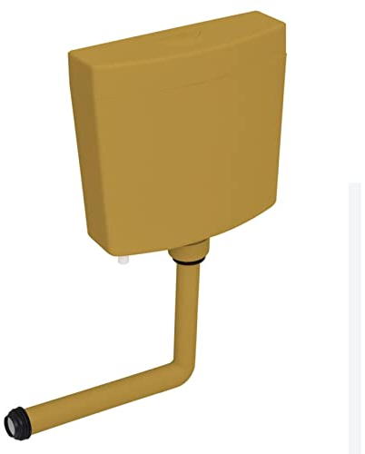 TANZEM WC-Spülkasten, Toilettenspülkasten, Aufputzspülkasten, Spülkasten Ersatzteile, Toiletten Spülkasten Komplett, 3/6 L Currygelb