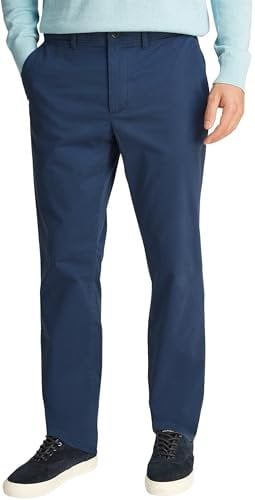 Tommy Hilfiger Herren Chino Hose Denton Satin Straight Fit, Blau (Aegean Sea), 36W/30L