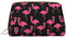 Trousse de maquillage en cuir imprimé oiseau de paradis tropical avec fermeture éclair, parfaite pour les cosmétiques et les articles de toilette, Joli flamants roses, Taille unique