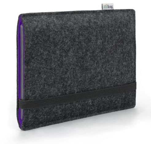 Stilbag eBook Reader Finn für Tolino Shine 5. Generation | Farbe: anthrazit/violett | eBook Reader-Tasche aus Filz | eReader Schutzhülle | ebook Reader Tasche Made in Germany