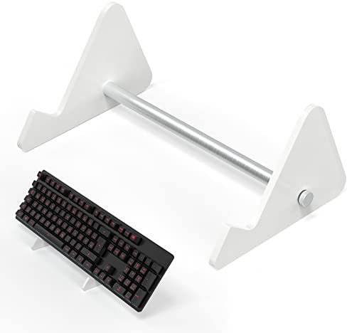 RUNJRX KEYBOARD Stands 1-Tier, Mechanical Keyboard Acrylic Display Stand, White Acrylic Keyboard Stand, Holder Stand For Gaming Keyboards(1Pcs)