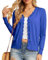 GRECERELLE Women's Cardigans Knit Long Sleeve V Neck Button Down Lightweight Ladies Scalloped Shrugs Jumper Cardigan for Dresses Summer (Royal Blue, M)