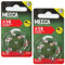 MEDca Batterie A10, confezione da 12, 1,45 V, zinco-aria, a bottone, per apparecchi acustici e amplificatori acustici, 10, P10, PR70 o ZL4