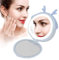 3000 MAh Compact Portable USB Power Bank Charger and Makeup Mirror with LED Lights - Girls (Blue)