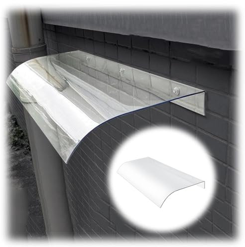 Modern Polycarbonate Rain Shelter Cover Clear Window Awning Sun Shelter Front Door Canopy For Sun Snow Rain Garden Outdoor Patio Protection(40x80cm)