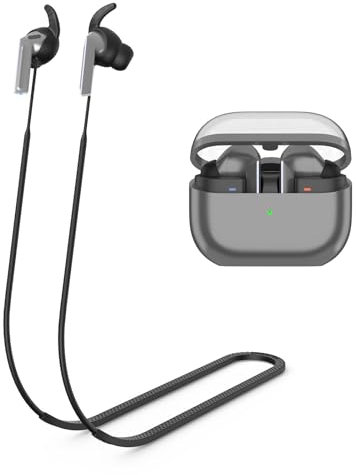 kompatibel mit Anti-Lost-Gurt für Galaxy Buds 3 Pro,Kompatibel mit Samsung Galaxy Buds 3 Pro(2024) Wireless Bluetooth Earbuds Neck Rope ,Kopfhörer Sportarten Silikon Halter Band Strap (Schwarz)