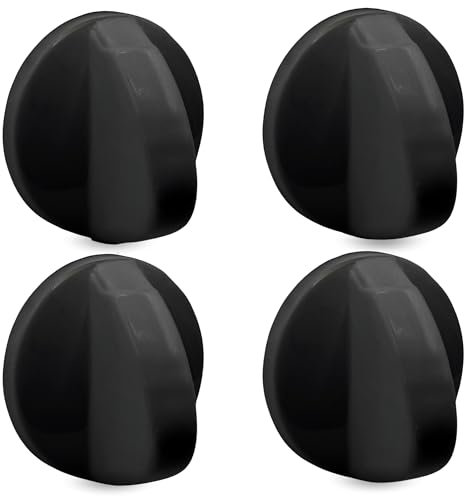 CHEFZOCO Manija perilla mando para Horno Teka, Perilla placa de vitrocerámica Teka, Perillas de Cocina Teka, Manija cocina de gas Teka, Eje 5.5 mm, Diámetro 42 mm, Color Negro, 4 unidades