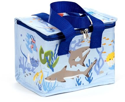 Puckator - Thermo-Kühltasche aus RPET – Tiere – Mariniverse, für Mittagessen, Schule, Büro, Reisen
