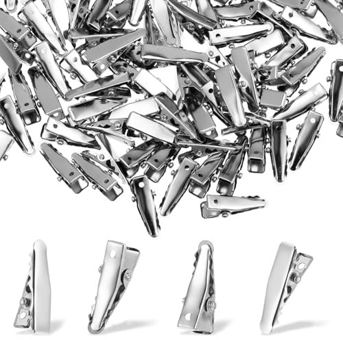 100 pinzas para el pelo de cocodrilo, horquillas de metal plateado de cocodrilo de 0.98 pulgadas, pinzas de pelo pequeñas, pinzas planas para el pelo, accesorios para el cabello, suministros de