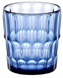 Guzzini - Vanity, niedriger Becher, Dekor 2, Denimblau, aus Bio-based SAN und Bio-based SMMA - ACQUA