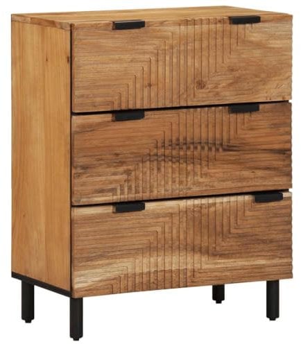 vidaXL Sideboard 60x33x75 cm Massivholz Akazie, Schrank, Aufbewahrungsschrank, Beistellschrank, Lagerschrank, Highboard, Home-Organizer