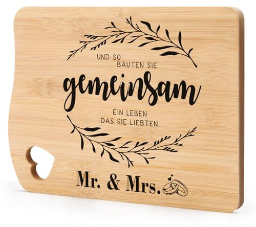 PRSTENLY Hochzeitsgeschenke für Brautpaar, Bambus Schneidebretter Geschenke für Frauen und Männer, Geschenke zur Hochzeit Herr und Frau Geschenke, Verlobungsgeschenk, Jahrestag Geschenk für Ihn Sie