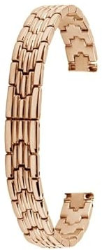 KAXSFE 8mm 10mm 12mm 14 16 Compatibile con Fossil Swarovski Casio Cinturino da donna in acciaio inossidabile Cinturino da orologio in oro rosa Catena in metallo alla moda da donna(3129-Rose gold,Widt