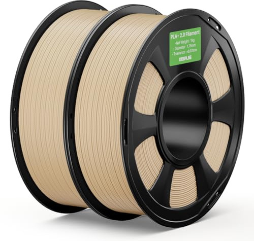 DEEPLEE PLA+ 2.0 Filament 1.75mm Beige 2KG | PLA Plus 2.0 3D Drucker filament, Hochgeschwindigkeits PLA+ Filament für die meisten FDM-3D-Drucker
