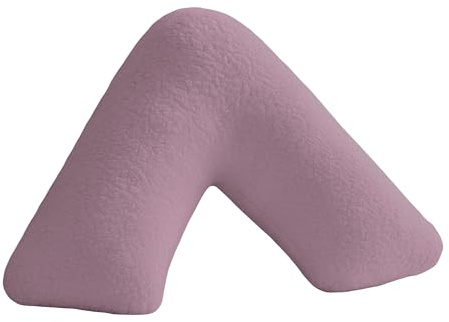 Home Sweet Home UK Teddy Fleece V Shaped Pillowcase Plain Soft Easy Care, Neck & Back Support Orthopedic Pregnancy Pillow Cover - Fluffy V Pillow Case Cover only