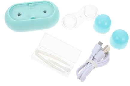 NOLITOY Automatischer Kontaktlinsenreiniger Linsenschäden Effektive Entfernung von Ablagerungen Pvc mit Schonender Reinigung Blau und Kompakt Tragbar für Alltag
