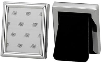 Passbild-Fotorahmen 3,5 x 4,5 cm - versilberter Mini Bilderrahmen mit Samtrückwand - dekorativer Rahmen für kleine Fotos, Tischaccessoire für Schreibtisch, Regal & persönliche Erinnerungen