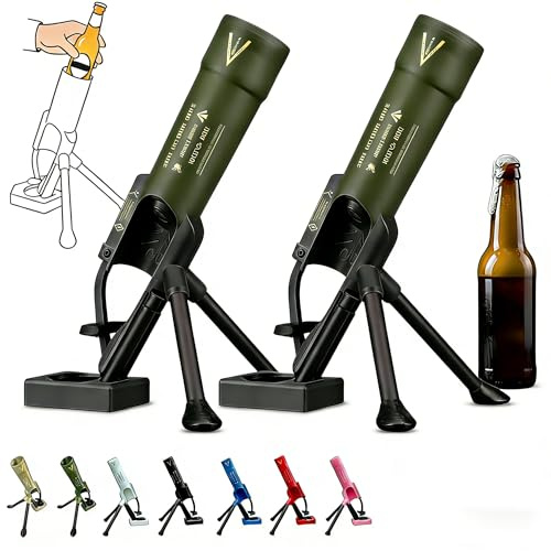 Apribottiglie per bottiglie di birra in stile mortaio, Apribottiglie in stile mortaio, Estrazione automatica del tappo a corona con meccanismo a pressione, Apribottiglie per birra in stile mortaio