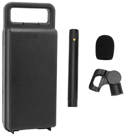 Keenso Microphone à Condensateur à Crayon Micro XLR Cardioïde en Métal avec Filtre Passe-Haut 150 Hz pour Enregistrement en Studio Performances en Direct Chorale Tambour Piano Guitare Chant
