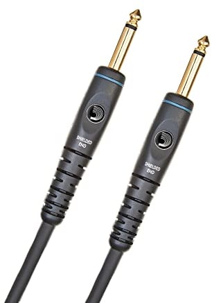 D’Addario Accessories Custom Series Guitar Cables - Instrument Cable with ¼ Inch Ends - High Performance Guitar Cord - For Guitars, Bass, Keyboards - Mono - Straight End, 20 feet