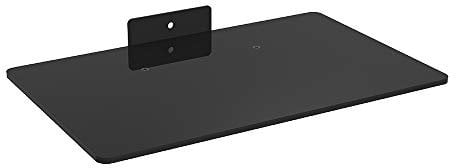 Mount World 1443 Compact Glass Component Single Shelf for DVD Player, Blu-ray Player, Cable Box, Satellite, Wii and Video Accessories (14.17 Wide X 9.84 Deep X 1 Height)