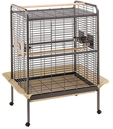 Ferplast Papageienkäfig, Papageien Freisizt EXPERT 100 mit Rädern, Kratzfest, Robust, Kantenschutz, Schutzgitter, 125 x 100 x h 156 cm.