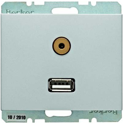 Toma USB/audio 3,5 mm., K.5, aluminio