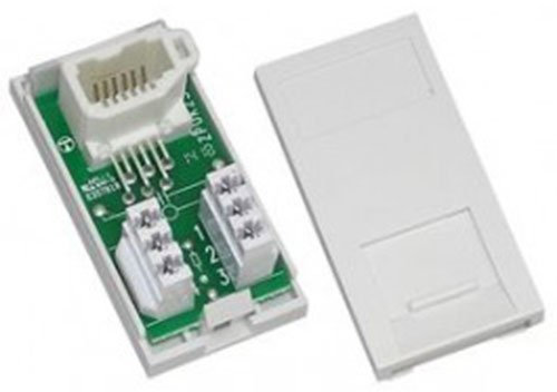 BT Secondary Euro Module. BT Clip-In Insert for Standard UK Frames. White Modular 25mm x 50mm