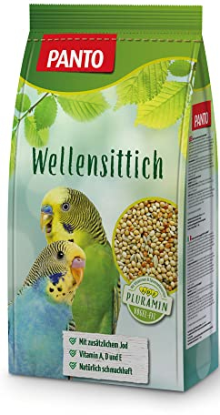 PANTO Wellensittichfutter mit Pluramin 4X 2,5 kg - artgerechte Saatenmischung für Wellensittiche, Vogelfutter mit natürlichem Jod