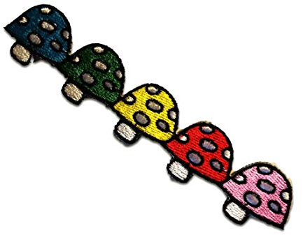 Catch the Patch Pilze Kinder - (Größe: 12 x 2,5 cm) Aufnäher, Bügelbilder, Aufbügler, Applikationen, Patches, Sticker zum Aufbügeln oder Aufnähen – für Kleidung, Taschen, Jacken