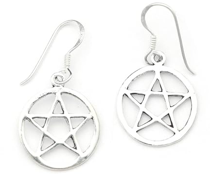 Drachensilber Ohrringe Pentagramm Hexenstern Ohrhänger 925 Silber Schmuck Pentagramm Ohrschmuck Hexen