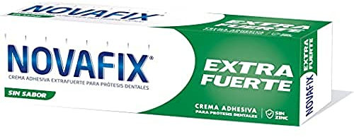 Novafix - Extrafuerte - Crema adhesiva dentaduras postizas - Sin sabor 45 g