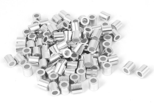 sourcing map 100Stk 4mm Stahl Draht Seil Aluminium Aderendhülsen Hülse Silber de