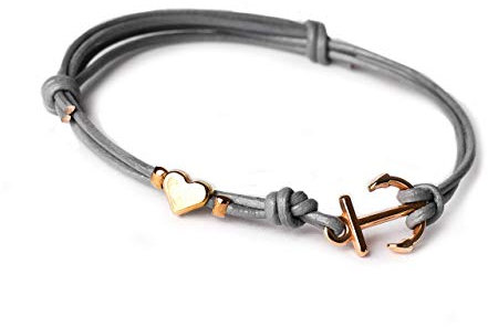 Armband - Anker - Leder - Herz