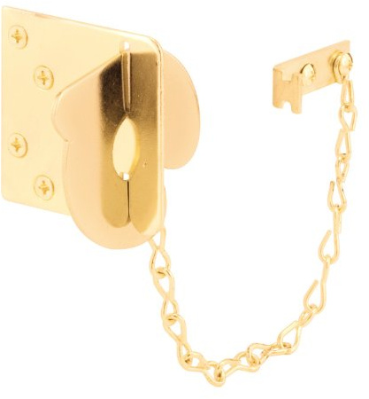 Prime-Line MP9494 Texas Security Bolt, 3 In., Stamped Steel, Brass Plated, Fits Swing-In (Single Pack)