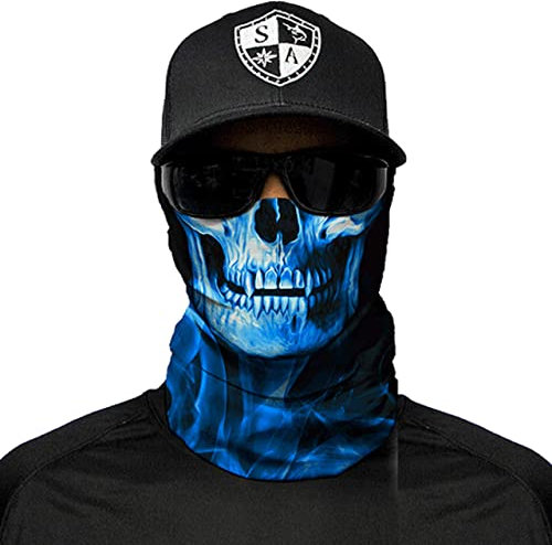 SA Fishing Cache-nez/cache-col/bandana/foulard/masque polyvalent, plus de 40 motifs disponibles, en tissu avec indice de protection UV 40, Stealth Tech | Blue Crow