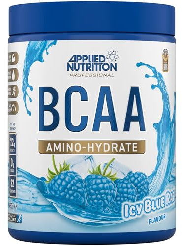 Applied Nutrition BCAA Branched Chain Amino Acids Supplement with Vitamin B6, Replenish Electrolytes, Workout and Recovery Powdered Energy Drink, ICY Blue Raz, 450 g