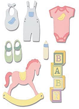 Sizzix 663365 Neues Baby Stanzschablonen, Mehrfarben, Einheitsgröße
