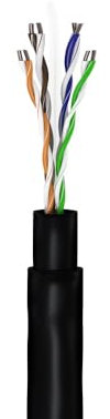 goobay 55441 CAT 6 Outdoor Network Cable Set, U/UTP, Black, 305 m - Copper Material, AWG 24/1 (Solid), PE