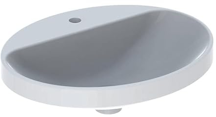 Geberit VariForm Einbauwaschtisch oval, 550x450mm, mit Hahnloch, ohne Überlauf, 500.723.00.2, Farbe: Weiß