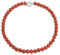 Bling Jewelry Collier ras du cou en perles rondes de 10 mm en cornaline rouge classique, simple et lisse, style occidental, pour femmes et adolescentes, fermoir plaqué argent, 17 pouces.