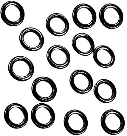 25 x Mikado Round Rig Rings Vorfachringe schwarz matt in Ø3,1mm und Ø3,7mm erhältlich (Ø 3,7mm)