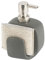 Baroni Home Linea Bagno Modern Dosatore Sapone Liquido Bagno Cucina Porta Sapone Liquido con Spugna Dispencer, 10x9,5x15 cm, Grigio Antracite