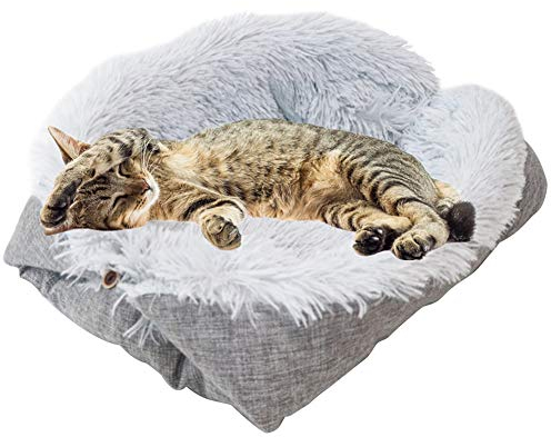 ZUOLUO katzenbett hundebett kleine Hunde Haustiernest Günstige Hundebetten Haustierbetten Für Katzen Luxus Hundebett Kätzchenbett Hundekissen Gray