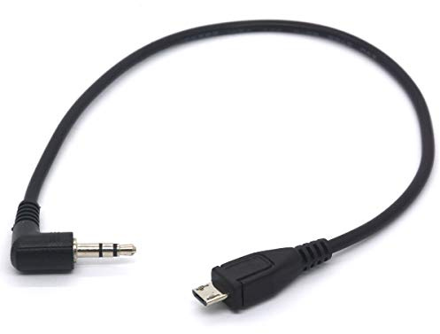 PIIHUSW Câble adaptateur coudé de 3,5 mm vers micro USB - Convertit micro USB B mâle 5 broches vers jack mâle 3,5 mm - Pour tour d'interphone, urbain, Samsung Galaxy (3,5 à micro)