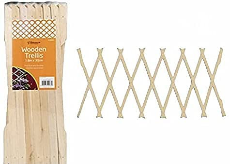 MD MUZ Lot de 3 treillis de jardin extensibles en bois naturel marron 180 x 30 cm
