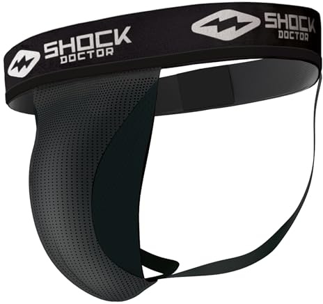 Shock Doctor Athletic Supporter with Cup Pocket, Jock Strap Protection, (Cup Not Included), Black, Adult: X-Large